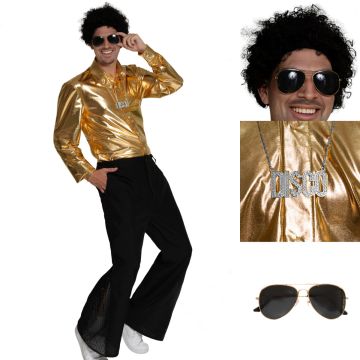 Disco Costume Gold with Accessoiries