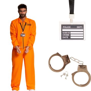 Prisoner Jumpsuit Man with Accessoiries