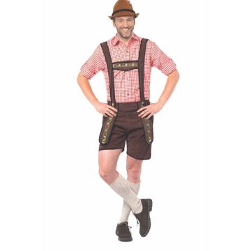 Lederhose Johann donkerbruin kort