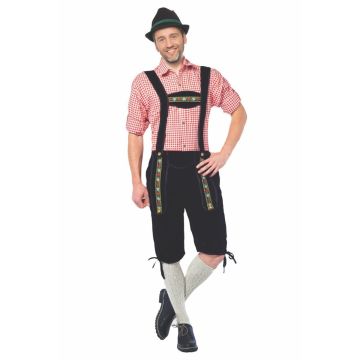 Lederhose Johann zwart lang