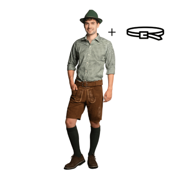 Lederhose Brixental Short Darkbrown (Cow Leather)