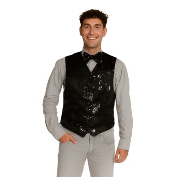 Gilet + Vlinderstrik Zwart - S