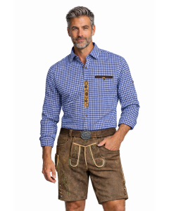 Trachtenhemd Alpenkraft Blauw