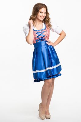 Oktoberfest Dress  Jill Red /Blue- L/40