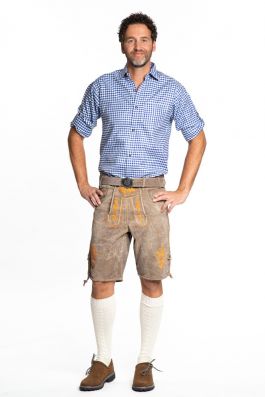 Lederhose Gaudi Short Brown/ Orange - XL/54