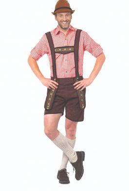 Lederhose Johann Donkerbruin Kort - 2XL