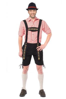 Lederhose Johann Black Short - XL