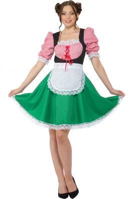 Oktoberfestdress Carolina Red Green - XS