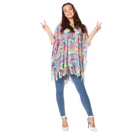 70'S Tie Die Poncho - One Size