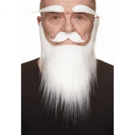 Medieval King Mustache, Beard & Eyebrows White - 6 Pack