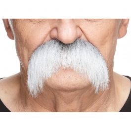 Walrus Mustache Grey/White  - 6 Pack