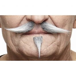 Gentleman Mustache & Beard Grey/White - 6 Pack