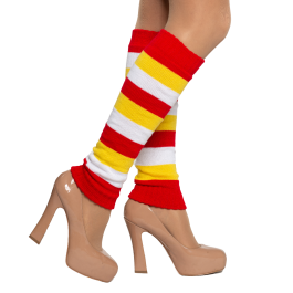 Legwarmers Red/White/Yellow - 6 Pairs - One-Size