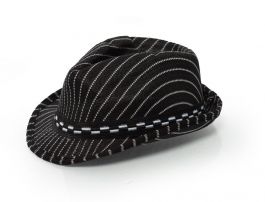 Gangster Hat Black Striped
