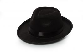 Gangster Hat Black Basic - 6 Pack