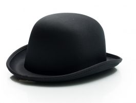 Bowler Hat Black Satin