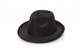 Gangster Hat Black Striped Satin - 6 Pack