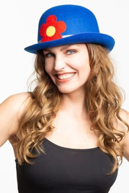 Clown Bolhoedje Blauw Vilt - 6 Pack