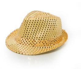Spangles Hat Gold with light - 6 Pack