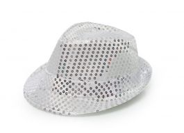 Spangles Hat Silver with light - 6 Pack