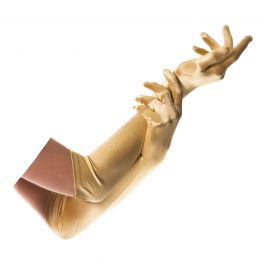 Nylon Handschoenen Goud Lang - 40 cm