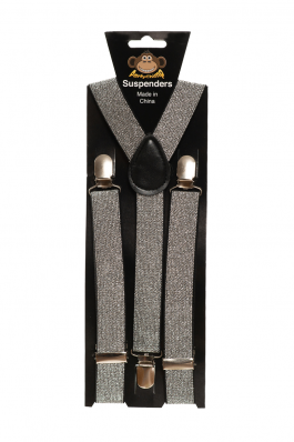 Suspenders Shiny Silver - Width 2,5 cm