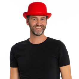 Bowler Hat Red Satin - 6 Pack