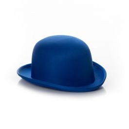 Bowler Hat Blue Satin