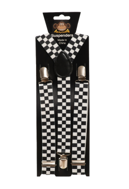 Suspenders Checkered Black/White 2,5 cm