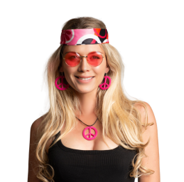 Peace Set - Hoofdband/Bril/Oorbellen & Ketting - 3 Pack