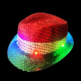 Spangles Hat Red/Yellow/Green with light incl Batteries