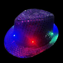 Spangles Hat Purple with light incl Batteries