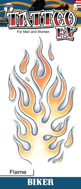 Biker Tattoos - Flames - 6 Pack