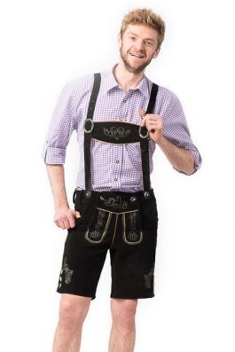 Lederhose Gustav Short Black - S/48