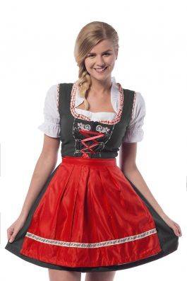 Dirndl Laura Zwart/Rood- L/40