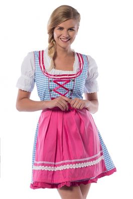 Dirndl Jill Blauw/Roze- S/36