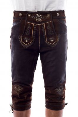 Lederhose Starnberg Long Darkbrown - XS/46