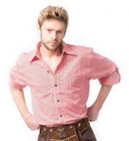 Trachtenshirt Deluxe Polykatoen Rood - 3XL