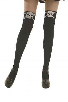 Stocking Black with Skeleton - One-Size