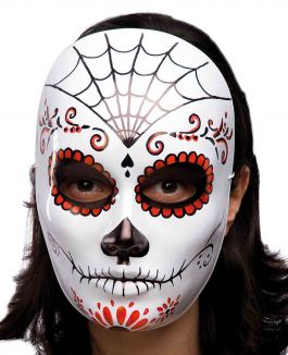 White face mask with decorations