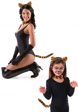 Tiger set (headband with ears tail and bow)