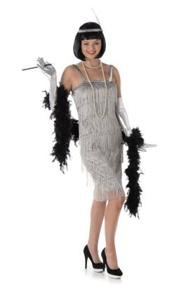 Flapper Jurkje Zilver - XS