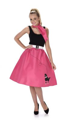 Dark Pink Poodle Skirt & Necktie