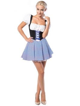 Oktoberfest Dress Eva Blue/Brown