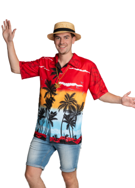 Hawai Shirt Paradise Rood - 2XL
