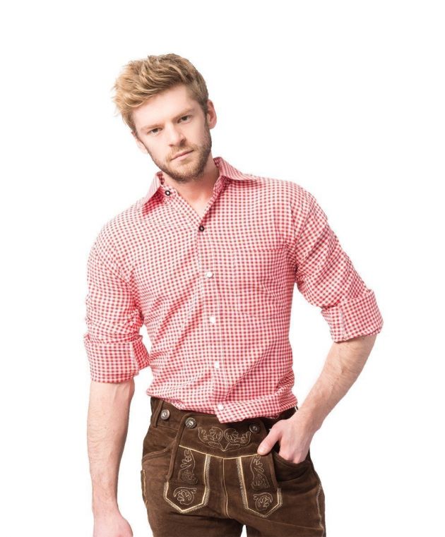Trachtenshirt Red Slim Fit