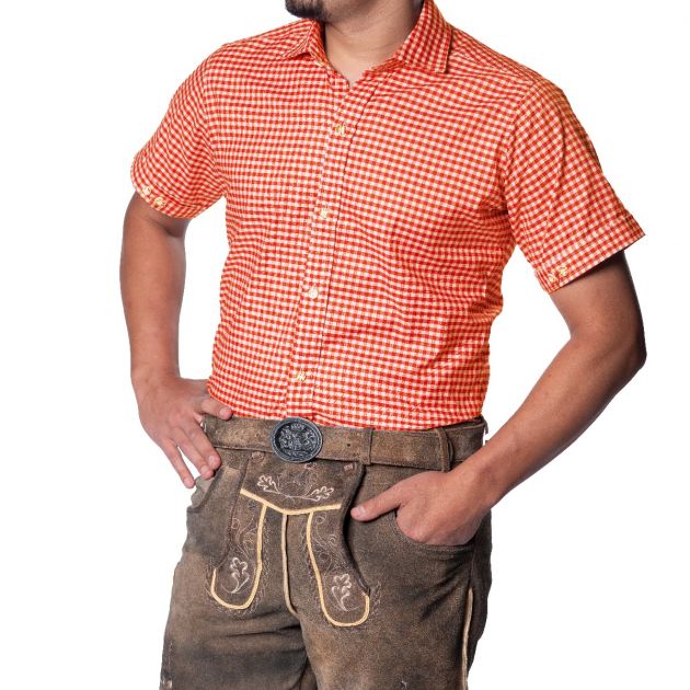 Trachtenshirt Leopold Orange Short Sleeve