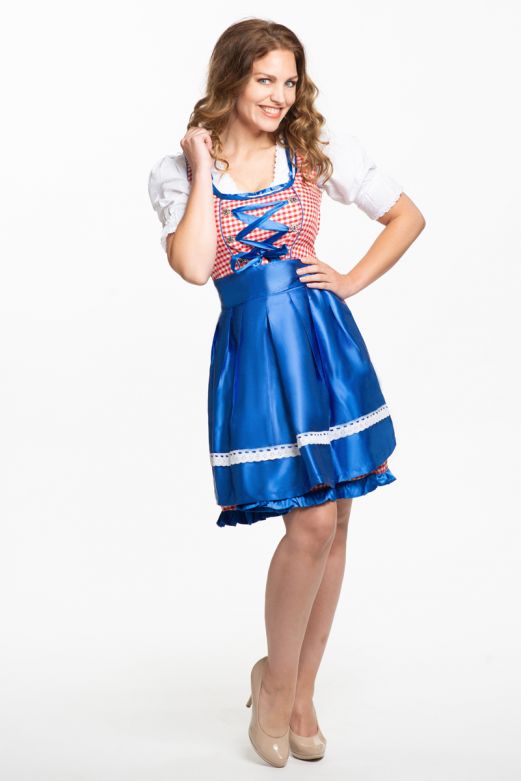 Oktoberfest Dress  Jill Red /Blue