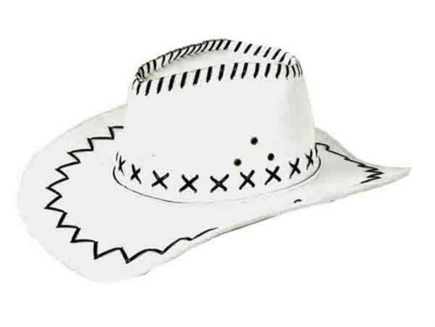 Cowboy Hat White - 6 Pack