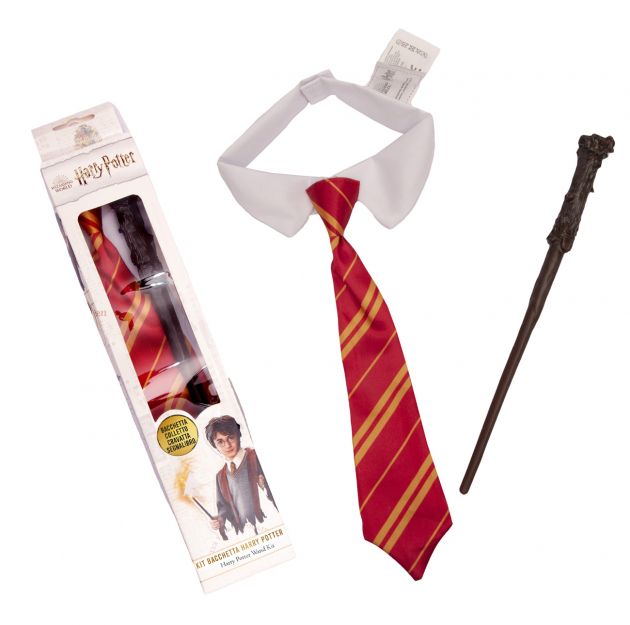 Harry Potter Wand With Clothesclip, Tie And Fake Shirt - One Size